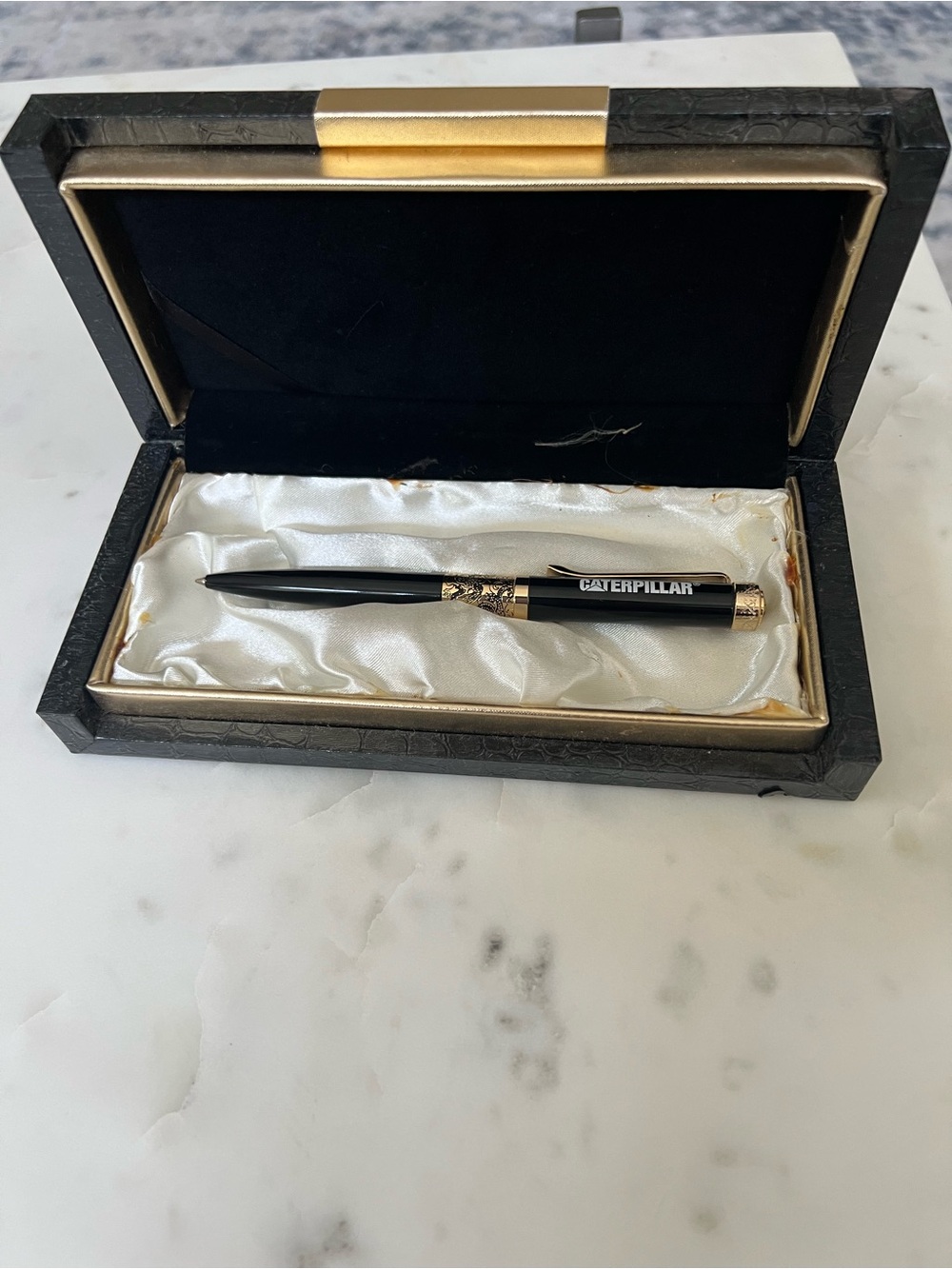 Caterpillar Black and Gold Metal Pen with Box